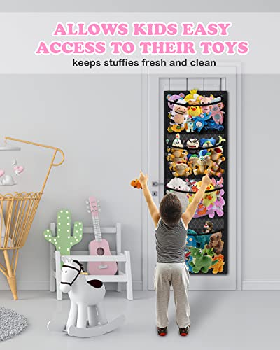 Storage For Stuffed Animals Organizer With Breathable Hanging Toy Storage Pockets Bag, Over Door Animal Organizer For Stuffies Toys And Baby Accessories Storage, Stuffed Animal Storage #TOP1