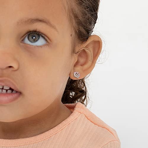 925 Sterling Silver Crown Princess Cubic Zirconia Safety Screw Back Locking Earrings for Toddlers, Little Girls & Preteens - Polished and Elegant Royal Earrings for Your Little Princess3
