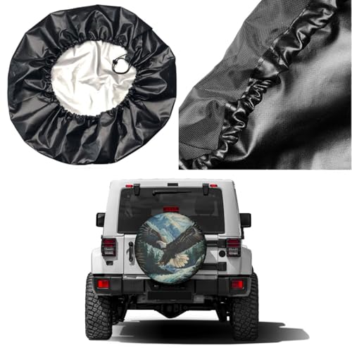 Image of Delerain Flying Bald Eagle Spare Tire Cover Wheel Protectors Sun Protector Waterproof for Trailer RV SUV Truck and Many Vehicle(16 Inch for Diameter 29 inch-31 inch)