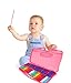 Tkocisa Xylophone 25 Notes Glockenspiel, Professional Xylophone for Beginners Kids Music Teaching, Chromatic Glockenspiel Tuned Percussion Instrument Gift (Pink)
