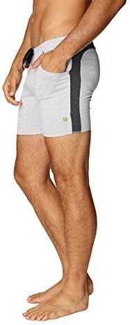 4-rth Mens Transition Yoga Shorts (Small, Heather Grey w/Charcoal)