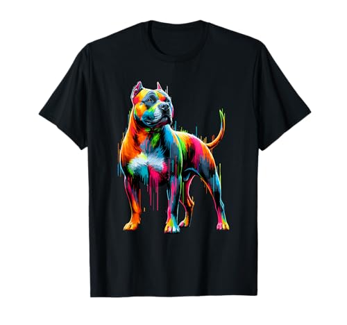 Paint art american pit bull terrier pittie camiseta
