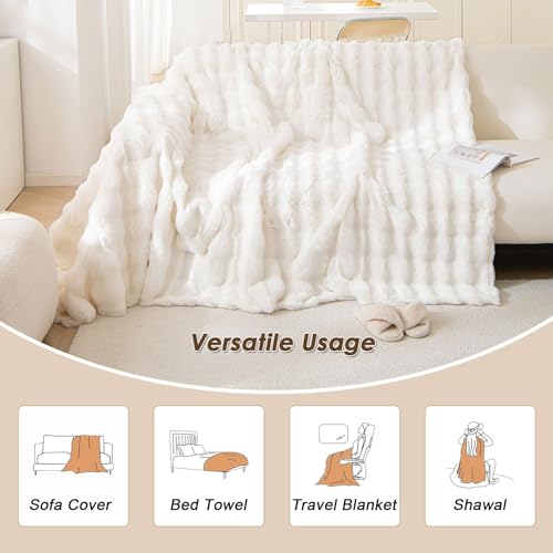 Vm Vougemarket Thick Faux Rabbit Fur Couch Cover 1-Piece Warm Soft Cozy Sofa Covers,Fluffy Plush Sofa Slipcover Furniture Protector For Bed Couch  thumb #2