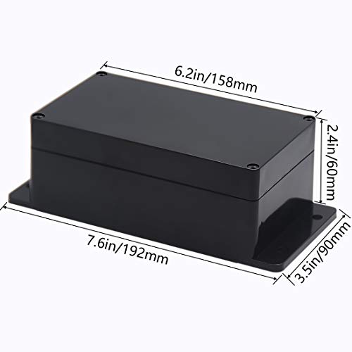 Zulkit Project Box IP65 Waterproof Dustproof Electrical Junction Enclosure 2pcs Black/White