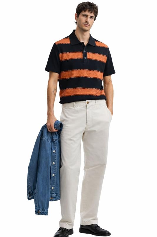 Image of Armisto Men's 100% Cotton Fancy Party Polo T-Shirt /Neutral Colour