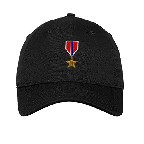 Speedy Pros Soft Baseball Cap Military Army Bronze Star Embroidery Insignias Twill Cotton Dad Hats for Men & Women Buckle Closure Black Design Only