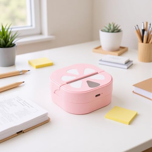 Image of Mini Sticker Printer, Bluetooth Inkless Thermal Printer, Portable Instant Printing Sticker Maker with 3 Rolls Paper for Study Notes Journal DIY