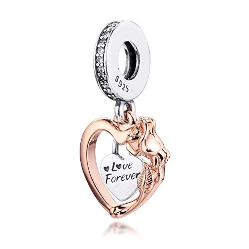 Cuelga plata 925 amor para siempre compatible con pulseras Pandora 4