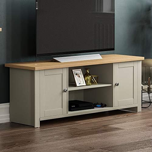 Vida Designs Arlington 2 Door TV Unit Cabinet Stand Sideboard Entertainment Living Room (Grey)