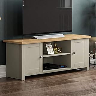 Vida Designs Arlington 2 Door TV Unit Cabinet Stand Sideboard Entertainment Living Room (Grey)