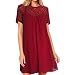 Vanberfia Women's Lace Short Sleeve Loose Casual Chiffon Dress (XL, 7885)