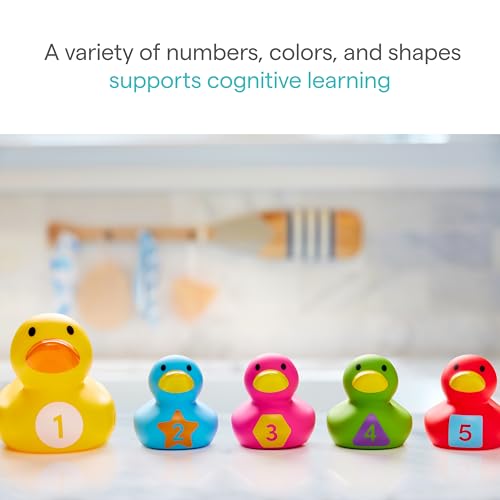 Munchkin Count & Quack Duckies Bath Toys for Toddlers and Babies, Watertight Mama Duck and Ducklings, Kids 9+ Months, Helps Teach Numbers, Counting, Colors and Shapes, 5 Piece Set - image 2