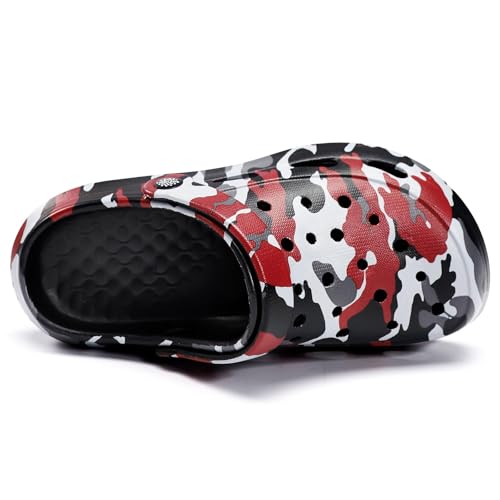 Image of Kids Boys Girls Classic Camo Garden Clogs & Mules | Lightweight Summer Shoes - Quick-Dry Non-Slip Beach Clogs
