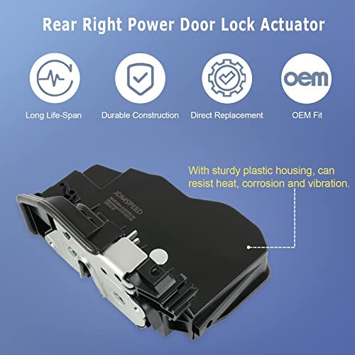 Image of Power Door Lock Actuator Motor Latch Rear Right Compatible with BMW 128i 135i 323i 330i 530i 760i M3 M6 X3 X5 E60 E65 E70 E82 E88 E90 E92 Replaces# 51227202148 51227060296