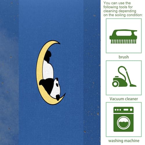 Tapete absorbente para cocina lavable de diseño panda con base de seguridad 5