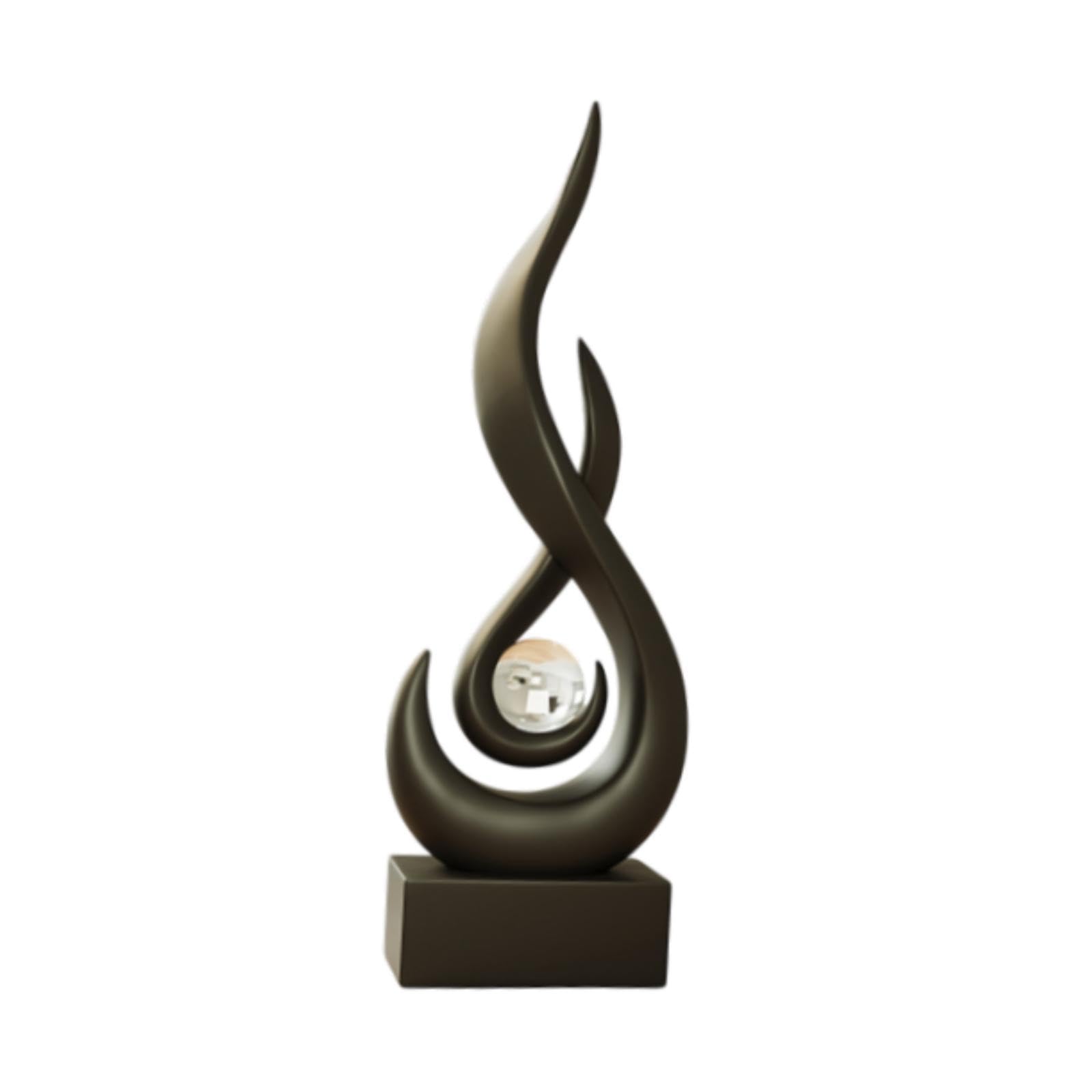 Escultura de Fuego, Estatua Moderna de Resina con Forma de Llama, Detalles Refinados Y Apariencia Artística, Ideal para Oficina, Sala de EST, Negro, Individual
