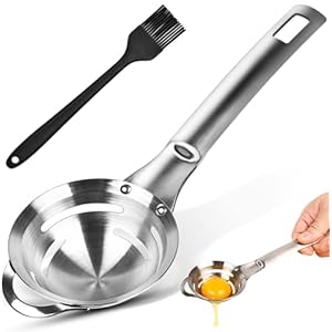 Stainless Steel Egg Yolk White Separator for Raw Eggs,6-Hole Design, Quick Egg Yolk & White Separation, Kitchen Tool for Cooking & Baking