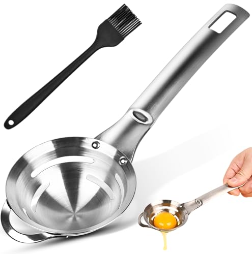 BooMetCheer Stainless Steel Egg Yolk White Separator for Raw Eggs,6-Hole Design, Quick Egg Yolk & White Separation, Kitchen Tool for Cooking & Baking