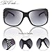 The Fresh Trendy Classic Women Hot Fashion Rhinestones Sunglasses with Gift Box (L703-Crystal Black/Purple Floral, Grey Gradient)