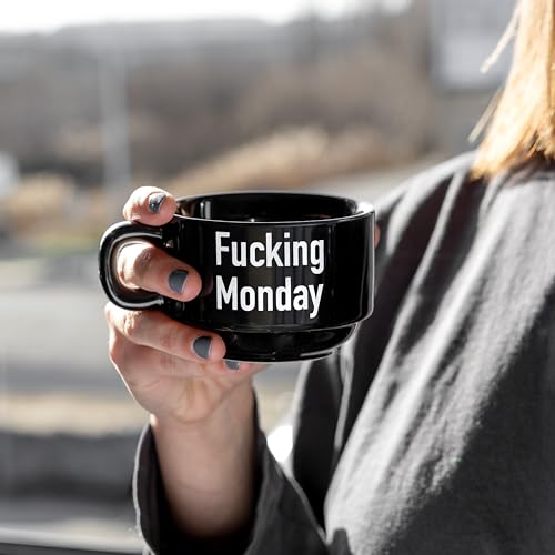 Set de 5 mugs negros cerámicos con frases divertidas miniatura 7