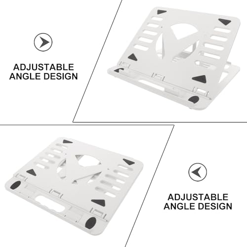 Soporte plegable de plástico para laptop ajustable blanco miniatura 3