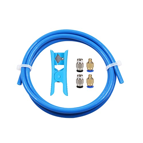 Mintion Accesorios para Impresoras 3D Kit de Tubo de PTFE, Tubo Bowden de 1,5m, tubo Bowden de PTFE para Filamento de 1,75mm, Cortador de Tubo de PTFE, Compatible Ender 3/3 Pro/5 CR-10/10S/20/20 Pro Cover