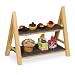 Produktbild Relaxdays Etagere, 2 Etagen, mit Schieferplatten, HBT 27x32x17 cm, rustikaler Servierständer, Bambus-Gestell, natur/grau