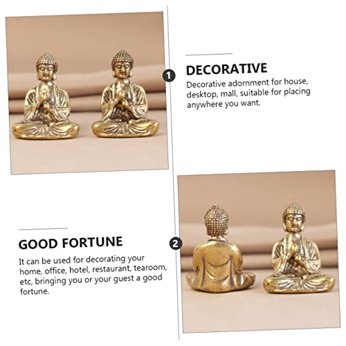 Conjunto de 12 Pequeñas Estatuas de Buda en Metal miniatura 6