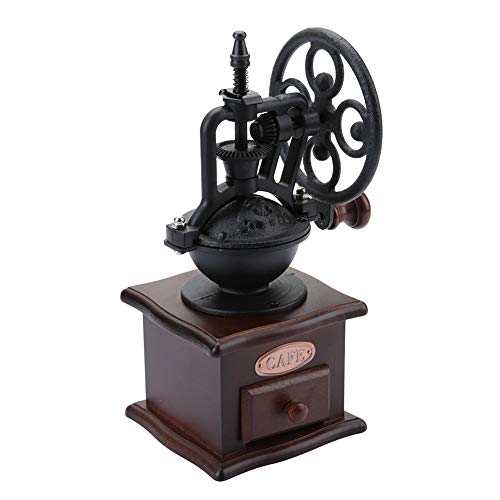 Manual Coffee Grinder, Vintage Style Portable Hand Crank Grain Mill Wooden Coffee Grinder Manual Travel Coffee Bean Grinders, With Beans Bowl Design, Side Handle, Thickness Adjustable #TOP7