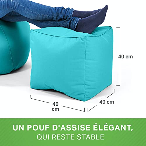 Pouf extérieur 40x40 turquoise imperméable SL Selected Labels GmbH
