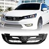 JHRISE Front Bumper Hood Grill for Honda Accord Sedan 2013 2014 2015 Glossy Black JDM Style Grille
