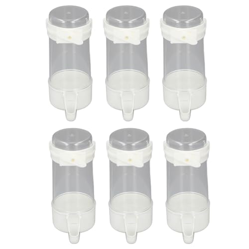 Aumotop Kunststoff- Vögel- Wasser- Hänge- Futterspender, Professioneller Automatischer, Auslaufsicherer Spender für das Gesundheitswachstum von Haustieren, 6 Stück (200 ml)