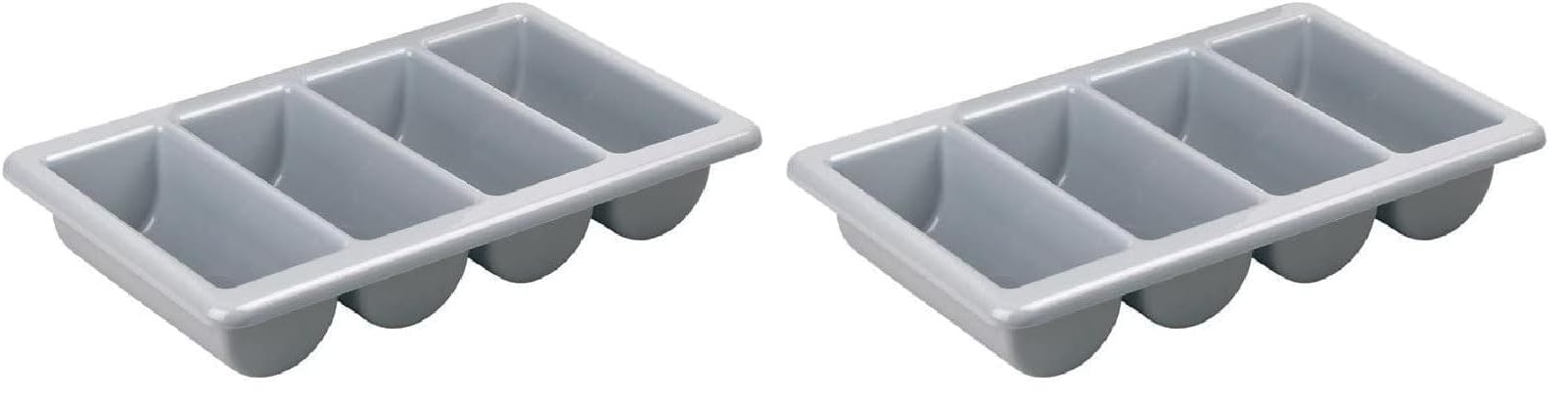 Olympia Kristallon Stapelbarer Besteckkasten aus Kunststoff – groß, grau, Größe: 100 (H) x 530 (B) x 325 (T) mm, spülmaschinenfest, J850 (Packung mit 2)