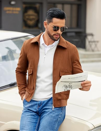 COOFANDY Men's Quarter Zip Pullover Slim Fit Dress Sweaters Lightweight Mock Neck Knit Sweater4