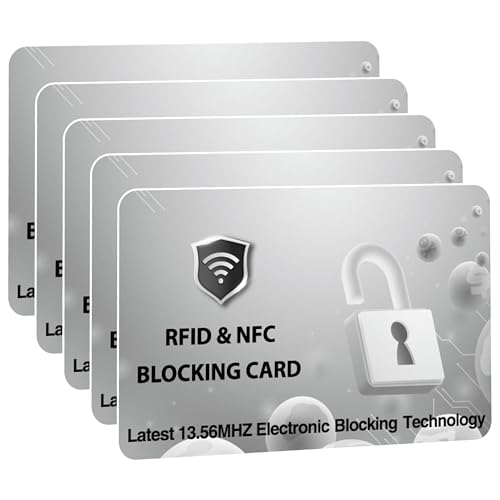 Jet International RFID Protected Cards, Grey 10 Pack: Entire Wallet Purse Shield For Men & Women, NFC Contactless Bank Debit Credit Card Protector ID ATM Guard (5)