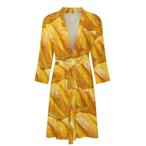 Bread Funny Men's Robe Soft Lightweight Bathrobe Long-sleeve Spa Robes4