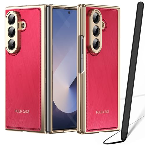 Coque Samsung Galaxy Z Fold7 antidérapante rouge avec stylet anti-rayures