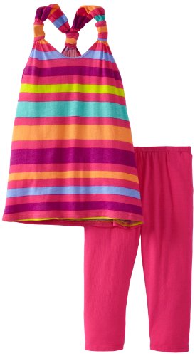 Conjunto de camiseta sin mangas para niña en punto suave de algodón