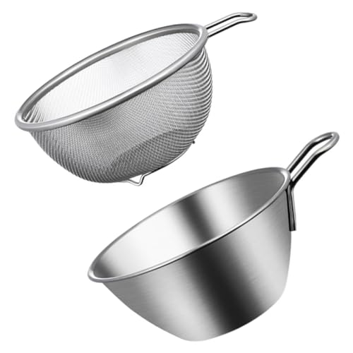 Set 2 Piezas Tazón y Colador Acero Inoxidable Cocina miniatura 1