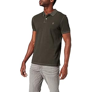 Marc O’Polo Heren 53024, heren T-shirt met gewassen look, heren poloshirt van biologisch katoen, klassiek shirt met korte mouwen met knoopsluiting