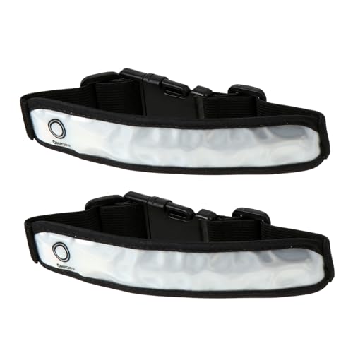 BESTonZON 2pcs LED Reflective Armband High Visibility Safety Wristbands for Night Running Cycling and Outdoor Activities Durable Reflective Band Device with