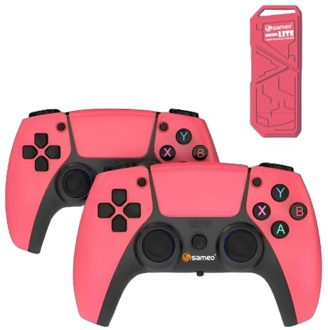 Sameo Micro Lite HDMI Gaming Console ,Game Stick, Video Games, Console Built -in 10000 Retro Games Dual Player- 4K Ultra HD Wireless TV Game Stick,Video Game for Kids (Red)