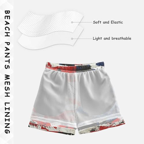 Boys Beach Board Shorts Sport America Flag Rugby Swim Trunk Teen Swimwear4