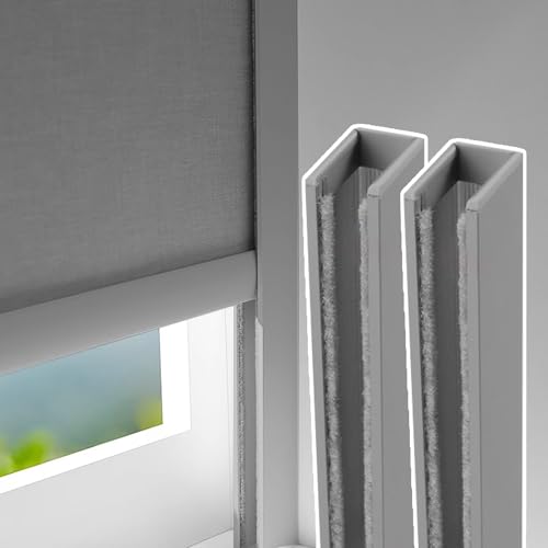 2pcs Light Blocking Strips for Blackout Roller Blinds, U-Shaped Side Rail Track, Home Theaters/Nursery Light Blockers