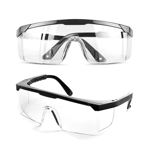 WYRGQIQN 6 Paire Lunettes de sécurité, Lunette de Protection Anti-buée, lunettes de sécurité réglables Ultralight pour Le Laboratoire Travail