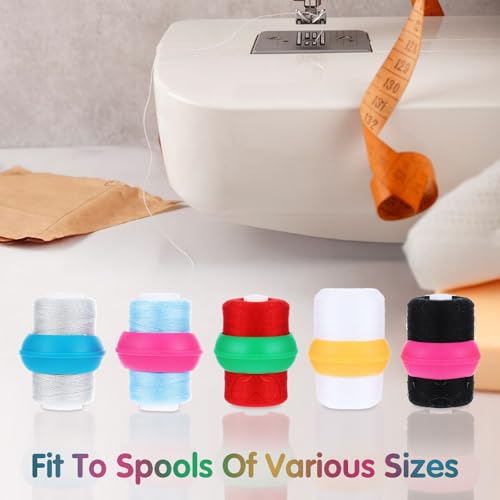 Image of 200 Pcs Upgraded Thread Holder /Spool Huggers Compatible with Larger spools- Keep Thread Spool Neat&Organized for Sewing and Embroidery Machine Thread Spools