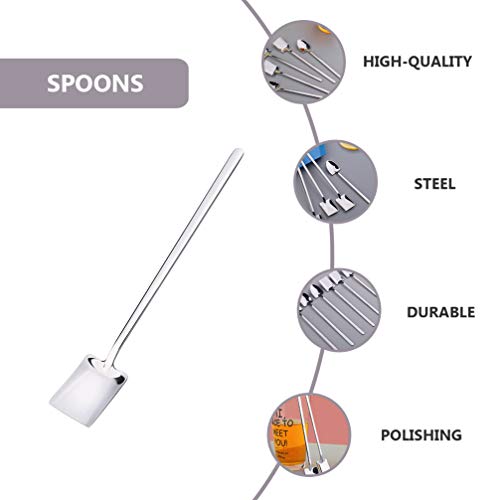 Colheres de sorvete de aço inoxidável com 4 peças da Hemoton, colheres de mistura para coquetéis e s
