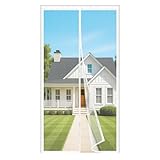 Fliegengitter Balkontür Magnet, 85x210cm Insektenschutz Balkontür 3.8cm Breites Klettband Stärkere Magneten Ohne Bohren für Wohnzimmer Terrassentür Weiß