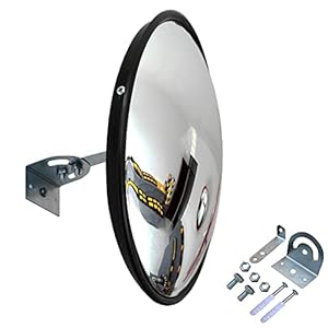 Convex Mirror – 18″ Security Mirror for Business, Garage, Warehouse, Office. 18 Inch Convex Safety Mirror Indoor Outdoor with Clear View Wall-Mounted