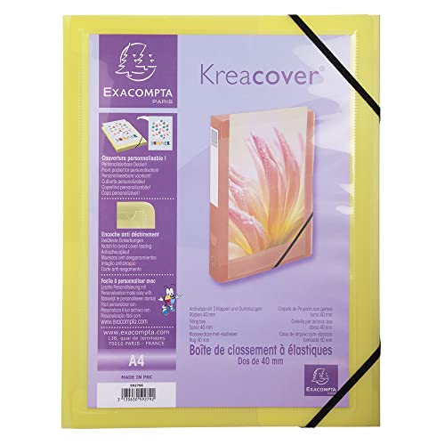 Exacompta Boîte de Classement en PP Kreacover Pastel A4 dos 4 cm Aléatoire